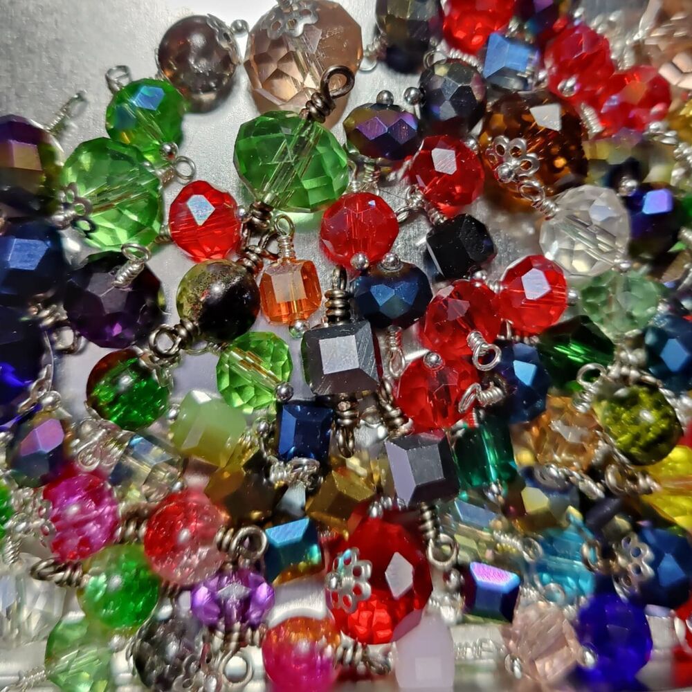 60 Crystal & Glass lot for jewelry makin